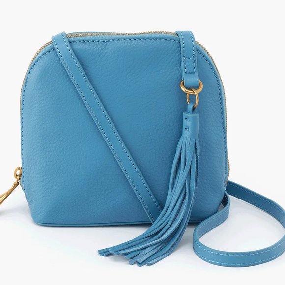 NWT New Hobo Nash Crossbody Dusty Blue Leather Retired Rare